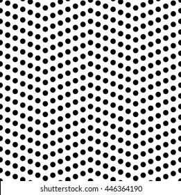 Black and white dotted chevron pattern, geometric background, vector illustration