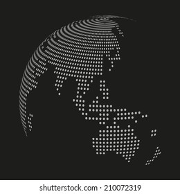 Black and white dotted globe