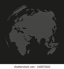 Black and white dotted globe