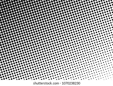 Black and White Dotted Halftone Background. Pop-art Gradient Overlay. Points Backdrop. Modern Texture. Vector illustration