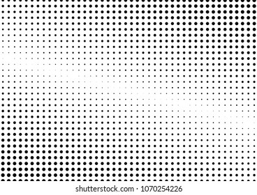 Black and White Dotted Halftone Background. Abstract Pattern. Fade Overlay. Pop-art Gradient Texture. Vector illustration