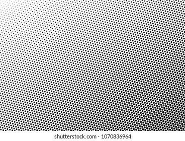 Black and White Dotted Halftone Background. Fade Backdrop. Distressed Texture. Monochrome Dots Overlay. Vector illustration