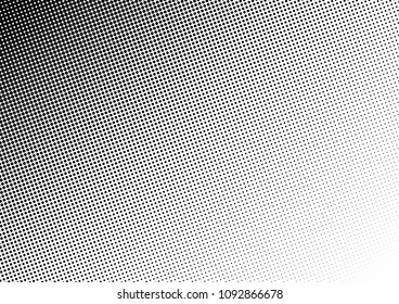 Black and White Dotted Halftone Background. Grunge Overlay. Dots Gradient Pattern. Abstract Texture. Vector illustration