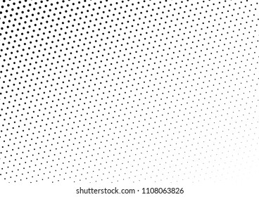 Black and White Dotted Halftone Background. Vintage Monochrome Overlay. Gradient Modern Pattern. Points Dots Backdrop. Vector illustration