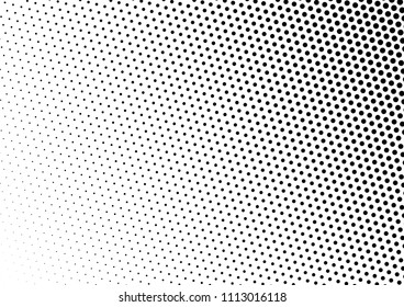 Black and White Dotted Halftone Background. Gradient Distressed Backdrop. Monochrome Fade Overlay. Pop-art Pattern. Vector illustration