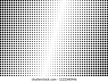 Black and White Dotted Halftone Background. Fade Gradient Pattern. Monochrome Points Overlay. Pop-art Modern Texture. Vector illustration