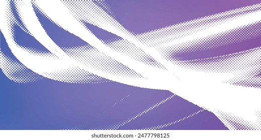 Black and white dotted halftone background.
