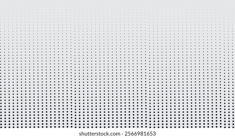 Black and White Dotted Halftone Background. Monochrome Dots Pattern