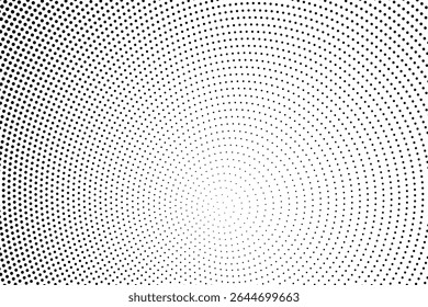 Fondo de semitono punteado blanco negro. Patrón de semitono. Punto negro en la superposición transparente. Ilustración vectorial punteada monocromática. Gradiente de semitono Horizontal de Antiguas.