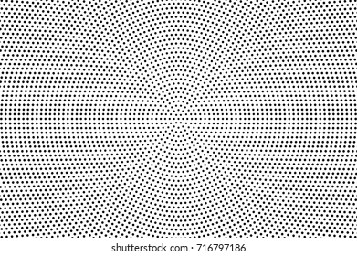 Black white dotted halftone background. Halftone pattern. Black dot on transparent overlay. Monochrome dotted vector illustration. Vintage horizontal halftone gradient. Pop art dotted texture
