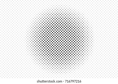 Black white dotted halftone background. Halftone pattern. Black dot on transparent overlay. Monochrome dotted vector illustration. Vintage horizontal halftone gradient. Pop art dotted texture