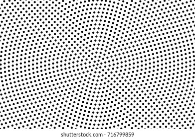 Black white dotted halftone background. Halftone pattern. Black dot on transparent overlay. Monochrome dotted vector illustration. Vintage horizontal halftone gradient. Pop art dotted texture