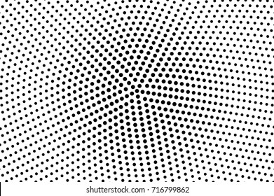 Black white dotted halftone background. Halftone pattern. Black dot on transparent overlay. Monochrome dotted vector illustration. Vintage horizontal halftone gradient. Pop art dotted texture