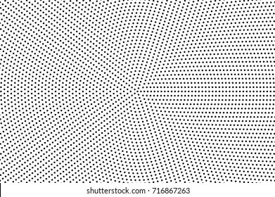 Black white dotted halftone background. Halftone pattern. Black dot on transparent overlay. Monochrome dotted vector illustration. Vintage horizontal halftone gradient. Pop art dotted texture