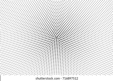 Black white dotted halftone background. Halftone pattern. Black dot on transparent overlay. Monochrome dotted vector illustration. Vintage horizontal halftone gradient. Pop art dotted texture
