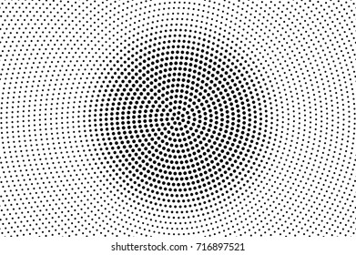 Black white dotted halftone background. Halftone pattern. Black dot on transparent overlay. Monochrome dotted vector illustration. Vintage horizontal halftone gradient. Pop art dotted texture