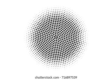 Black white dotted halftone background. Halftone pattern. Black dot on transparent overlay. Monochrome dotted vector illustration. Vintage horizontal halftone gradient. Pop art dotted texture