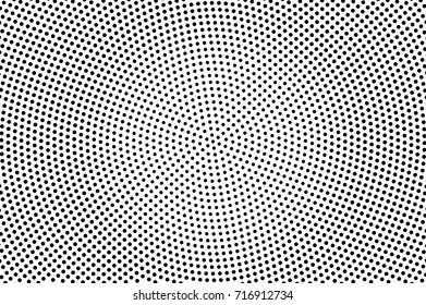Black white dotted halftone background. Halftone pattern. Black dot on transparent overlay. Monochrome dotted vector illustration. Vintage horizontal halftone gradient. Pop art dotted texture