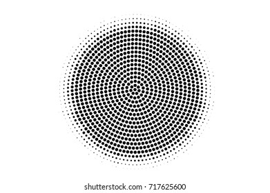 Black white dotted halftone background. Textured halftone pattern. Black dot on transparent overlay. Monochrome dotted vector illustration. Vintage horizontal halftone gradient. Pop art dotted texture