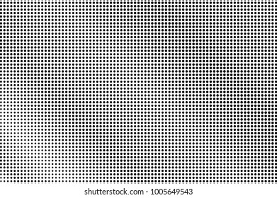 Black white dotted halftone. Half tone vector background. Smooth grey dotted gradient. Abstract minimal texture. Black ink dot on transparent backdrop. Pop art dotwork. Retro design template