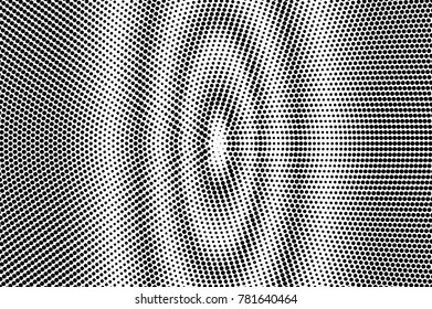 Black and white dotted halftone. Half tone vector background. Vertical oval centered dotted gradient. Abstract monochrome template. Black ink dot on transparent backdrop. Pop art dotwork. Retro design