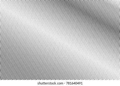 Black white dotted halftone. Half tone vector background. Smooth metallic dotted gradient. Abstract monochrome texture. Black ink dot on transparent backdrop. Pop art dotwork. Retro design template