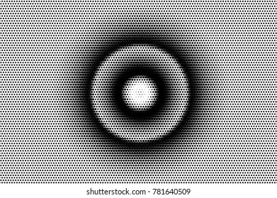 Black white dotted halftone. Half tone vector background. Dark circles dotted gradient. Abstract monochrome texture. Black ink dot on transparent backdrop. Pop art dotwork. Retro design template