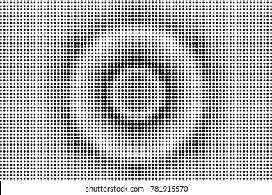 Black white dotted halftone. Half tone vector background. Greyscale circles dotted gradient. Abstract monochrome texture. Black ink dot on transparent backdrop. Pop art dotwork. Retro design template