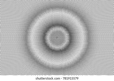 Black white dotted halftone. Half tone vector background. Smooth circle dotted gradient. Abstract monochrome texture. Black ink dot on transparent backdrop. Pop art dotwork. Retro design template