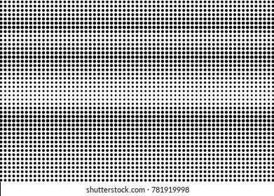 Black white dotted halftone. Half tone vector background. Regular lined dotted gradient. Abstract monochrome texture. Black ink dot on transparent backdrop. Pop art dotwork. Retro design template