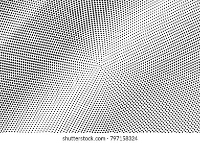 Black white dotted halftone. Half tone vector background. Smooth diagonal oval dotted gradient. Abstract minimal texture. Black ink dot on transparent backdrop. Pop art dotwork. Retro design template