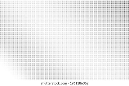 Black and white dotted halftone vector background. Black and white vector halftone. Subtle halftone digital texture. Faded dotted gradient. Comic effect overlay. Retro dot pattern on transparent back.