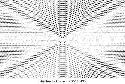 Black and white dotted halftone vector background. Black and white vector halftone. Industrial half tone texture. Subtle dotted gradient. Retro effect overlay. Grunge dot pattern on transparent foil. 