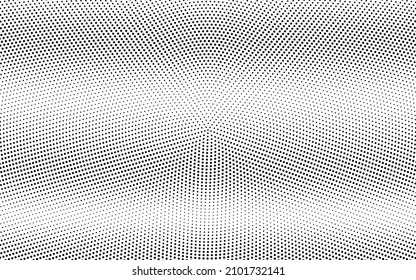 Black and white dotted halftone vector background. Black and white vector halftone. Industrial half tone texture. Subtle dotted gradient. Retro effect overlay. Grunge dot pattern on transparent foil. 