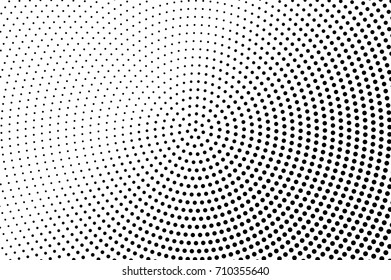 Black and white dotted halftone vector background. Halftone pattern with black dot on transparent overlay. Monochrome dotted vector illustration. Black and white halftone. Pop art dotted texture