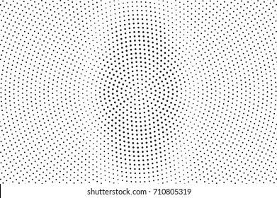 Black and white dotted halftone vector background. Halftone pattern with black dot on transparent overlay. Monochrome dotted vector illustration. Black and white halftone. Pop art dotted texture