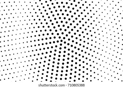 Black and white dotted halftone vector background. Halftone pattern with black dot on transparent overlay. Monochrome dotted vector illustration. Black and white halftone. Pop art dotted texture