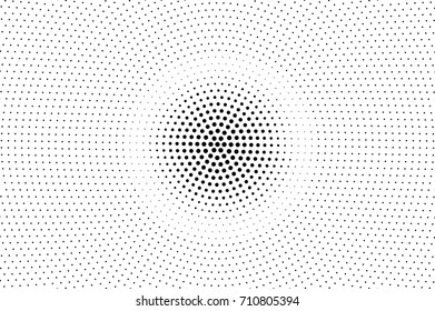 Black and white dotted halftone vector background. Halftone pattern with black dot on transparent overlay. Monochrome dotted vector illustration. Black and white halftone. Pop art dotted texture