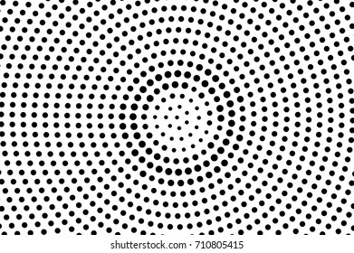 Black and white dotted halftone vector background. Halftone pattern with black dot on transparent overlay. Monochrome dotted vector illustration. Black and white halftone. Pop art dotted texture