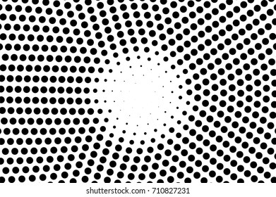 Black and white dotted halftone vector background. Halftone pattern with black dot on transparent overlay. Monochrome dotted vector illustration. Black and white halftone. Pop art dotted texture