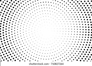 Black and white dotted halftone vector background. Halftone pattern with black dot on transparent overlay. Monochrome dotted vector illustration. Black and white halftone. Pop art dotted texture