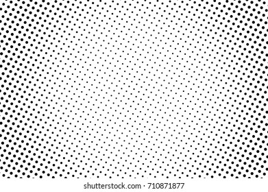 Black and white dotted halftone vector background. Halftone pattern with black dot on transparent overlay. Monochrome dotted vector illustration. Black and white halftone. Pop art dotted texture