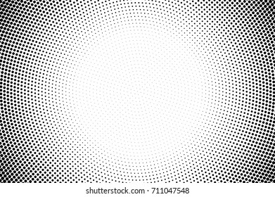Black and white dotted halftone vector background. Halftone pattern with black dot on transparent overlay. Monochrome dotted vector illustration. Black and white halftone. Pop art dotted texture