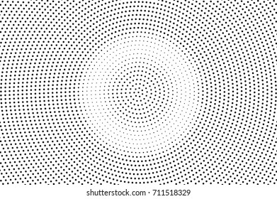 Black and white dotted halftone vector background. Halftone pattern with black dot on transparent overlay. Monochrome dotted vector illustration. Black and white halftone. Pop art dotted texture