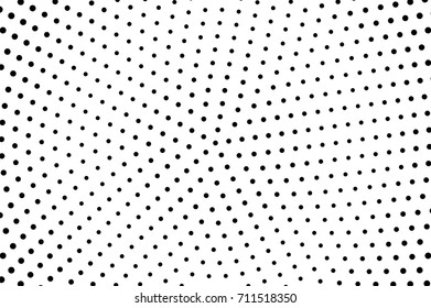 Black and white dotted halftone vector background. Halftone pattern with black dot on transparent overlay. Monochrome dotted vector illustration. Black and white halftone. Pop art dotted texture