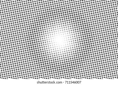 Black and white dotted halftone vector background. Halftone pattern with black dot on transparent overlay. Monochrome dotted vector illustration. Black and white halftone. Pop art dotted texture
