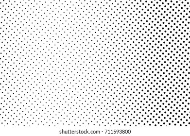 Black and white dotted halftone vector background. Halftone pattern with black dot on transparent overlay. Monochrome dotted vector illustration. Black and white halftone. Pop art dotted texture