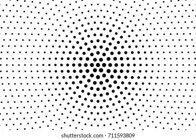 Black and white dotted halftone vector background. Halftone pattern with black dot on transparent overlay. Monochrome dotted vector illustration. Black and white halftone. Pop art dotted texture