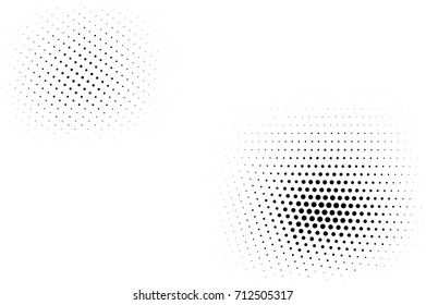 Black and white dotted halftone vector background. Halftone pattern with black dot on transparent overlay. Monochrome dotted vector illustration. Black and white halftone. Pop art dotted texture