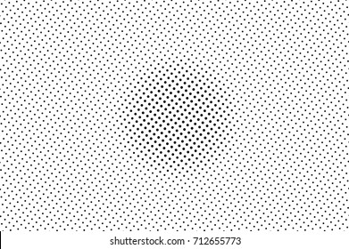 Black and white dotted halftone vector background. Halftone pattern with black dot on transparent overlay. Monochrome dotted vector illustration. Black and white halftone. Pop art dotted texture